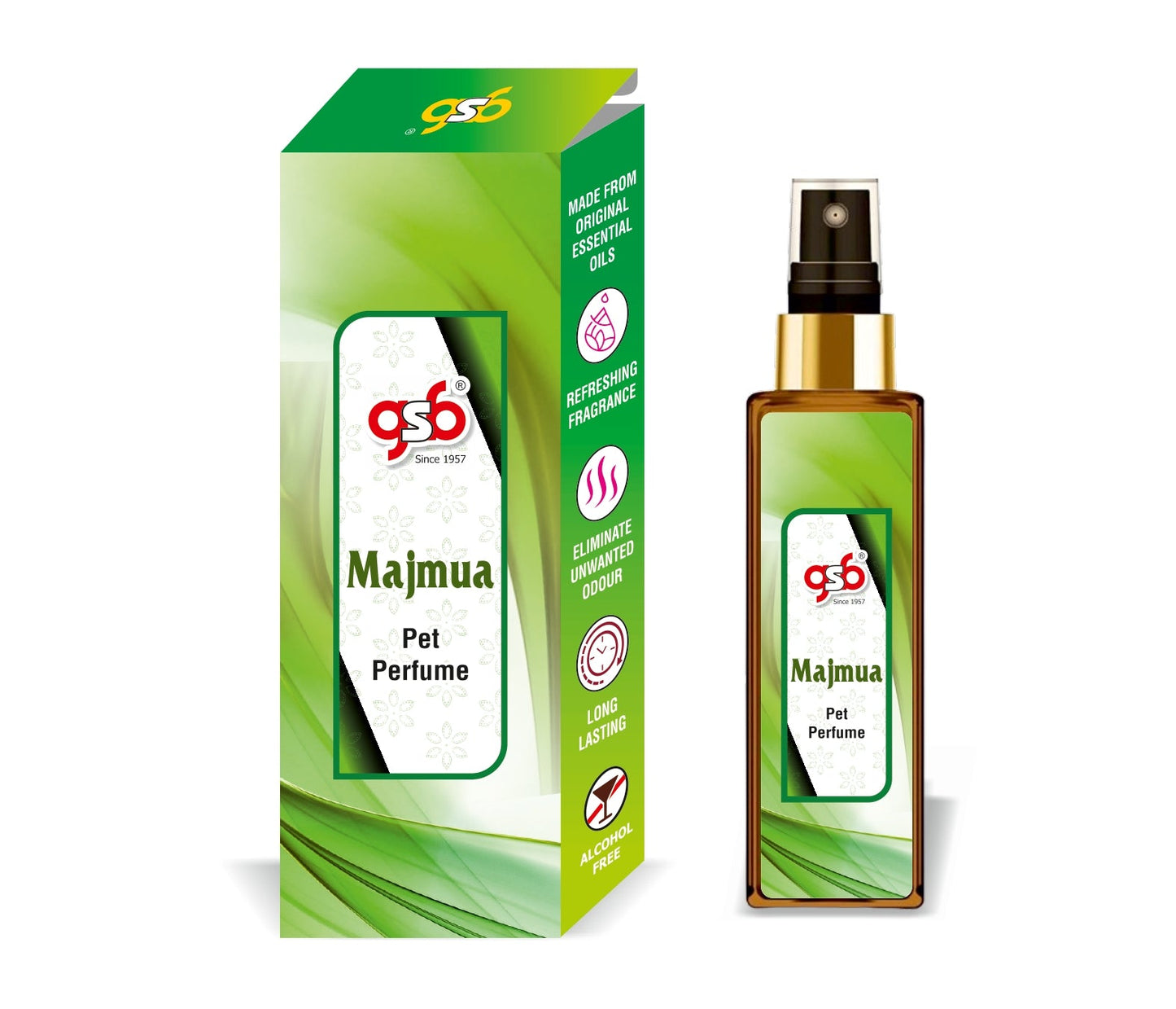 GSB Majmua Pet Perfume | Alcohol Free | Smell Remover | Keeps Coat Smelling Fresh | Long Lasting | Dog & Cat Cologne | For All Breeds