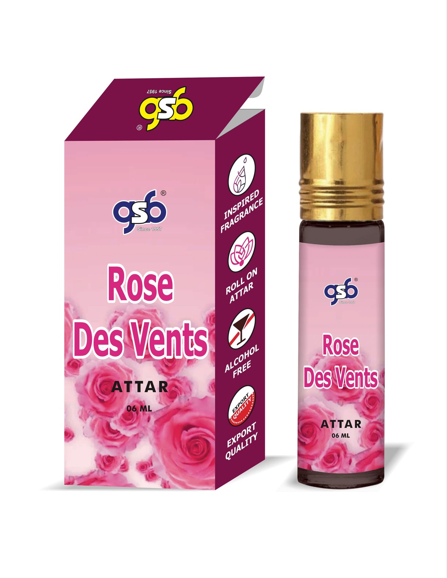 GSB Rose Des Vents Attar Inspired From Vouis Luitton Rose Des Vents | Clone Fragrance | Perfume Roll On | Alcohol Free | Long Lasting | Unisex