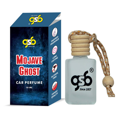 GSB Mojave Ghost Hanging Car Air Freshener Inspired From Bydero Mojave Ghost | Natural Fragrance In Glass Bottle With Wooden Diffuser Lid | 10 Ml