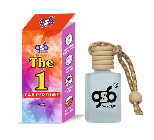 GSB The One Hanging Car Air Freshener Inspired From Dloce Gbbana The One | Natural Fragrance In Glass Bottle With Wooden Diffuser Lid | 10 Ml
