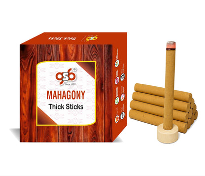 GSB Mahagony Premium Thick Dhoop Sticks with Stand Holder in Box | Dhoop Batti | No Charcoal | No Bamboo