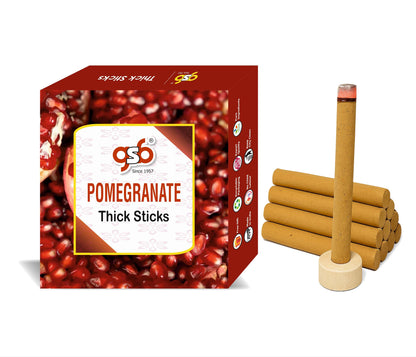 GSB Pomegranate Premium Thick Dhoop Sticks with Stand Holder in Box | Dhoop Batti | No Charcoal | No Bamboo
