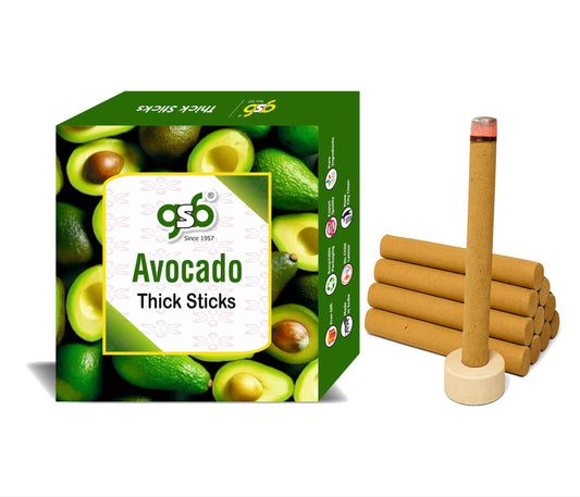 GSB Avacado Premium Thick Dhoop Sticks with Stand Holder in Box | Dhoop Batti | No Charcoal | No Bamboo