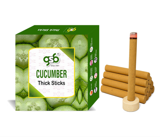 GSB Cucumber Premium Thick Dhoop Sticks with Stand Holder in Box | Dhoop Batti | No Charcoal | No Bamboo
