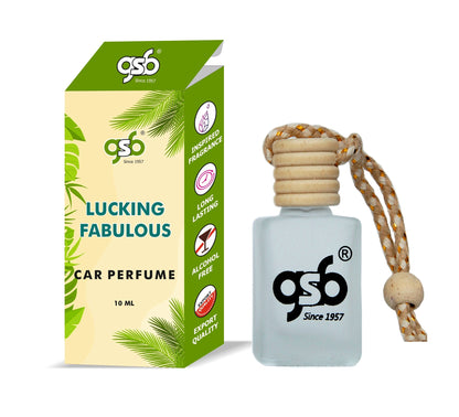 GSB Lucking Fabulous Hanging Car Air Freshener Inspired From Fom Tord Lucking Fabulous | Natural Fragrance In Glass Bottle With Wooden Diffuser Lid | 10 Ml