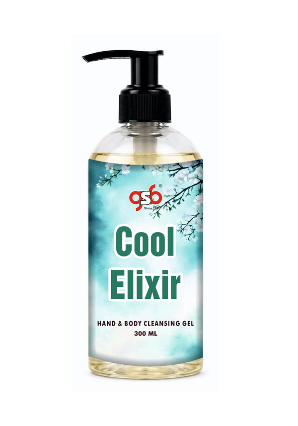 GSB Cool Elixir Hand And Body Cleansing Gel Inspired From Cool Elixir | Luxury Body Wash & Shower Gel With Long Lasting Aroma | No Parabens & Silicones | 300 ml