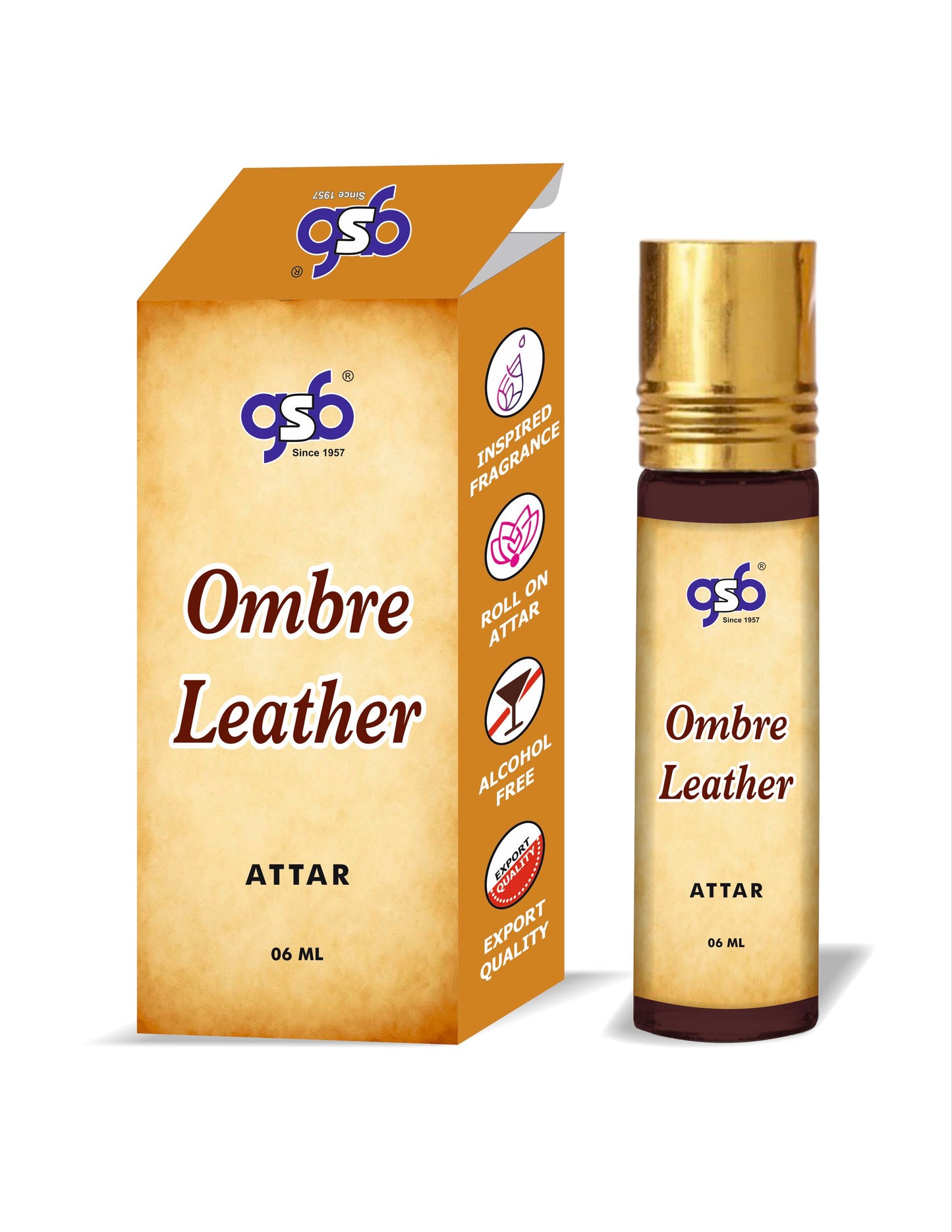 GSB Ombre Leather Attar Inspired From Tord Fom Ombre Leather | Clone Fragrance | Perfume Roll On | Alcohol Free | Long Lasting | Unisex