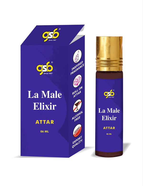 GSB La Male Elixir Attar Inspired From La Male Elixir Jane Paul Gualiter | Clone Fragrance | Perfume Roll On | Alcohol Free | Long Lasting | Unisex