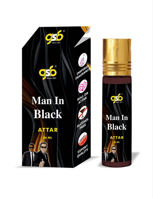 GSB Man In Black Attar Inspired From Bulgri Man In Black | Clone Fragrance | Perfume Roll On | Alcohol Free | Long Lasting | Unisex