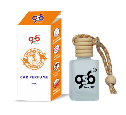 GSB Champion Hanging Car Air Freshener Inspired From Davidonn Champion | Natural Fragrance In Glass Bottle With Wooden Diffuser Lid | 10 Ml