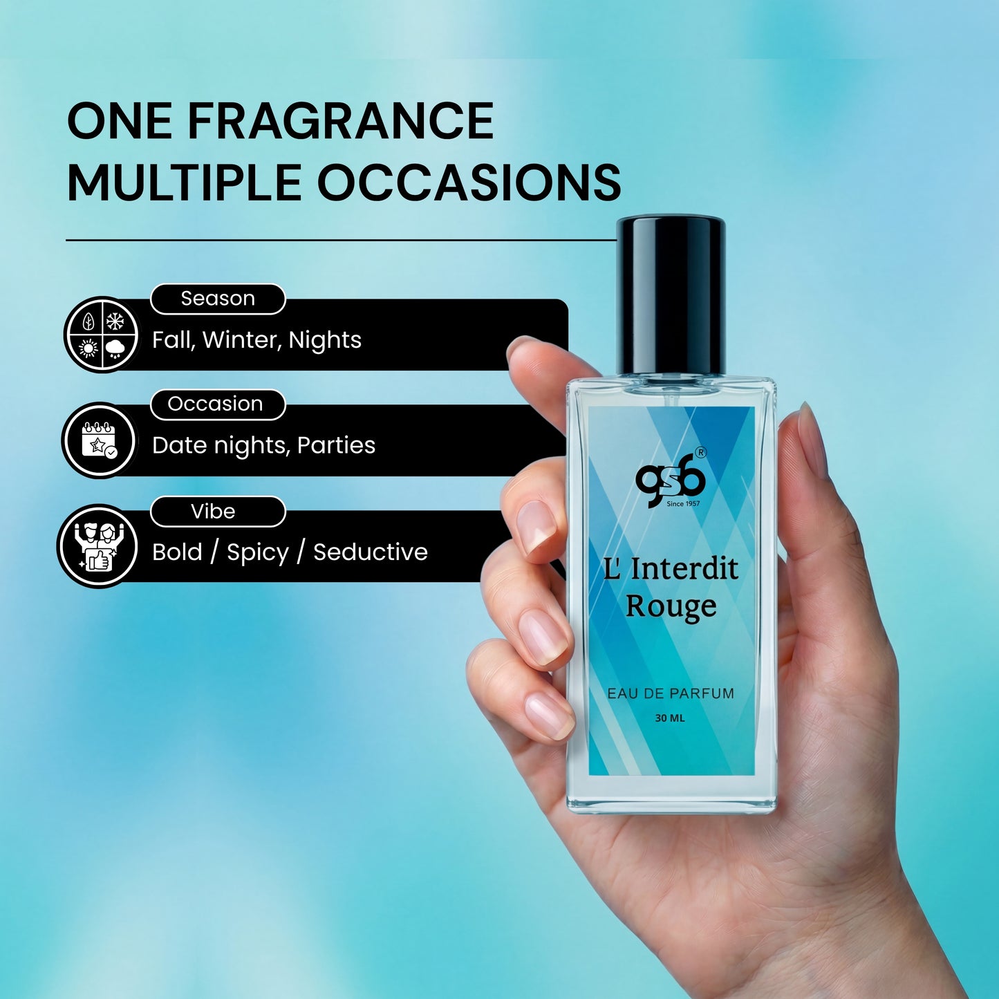 GSB  L' Interdit Rouge Eau De Parfum Inspired From Gvinchy  L'Interdit Rouge | Clone Fragrance | Designer EDP Spray For Men & Women | Long Lasting