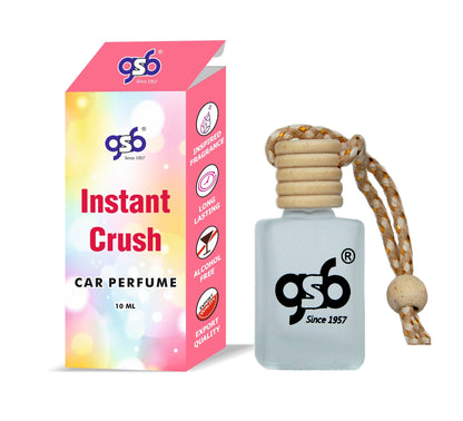GSB Instant Crush Hanging Car Air Freshener Inspired From Manerca Instant Crush | Natural Fragrance In Glass Bottle With Wooden Diffuser Lid | 10 Ml