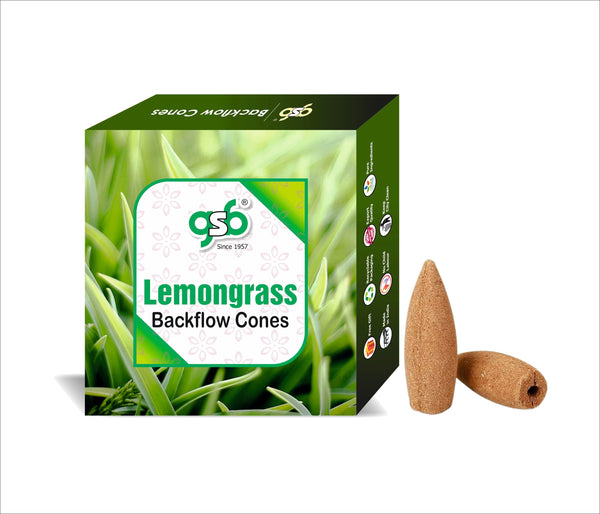 GSB Lemongrass Premium Backflow Cones | Best For Smoke Fountain | Backflow Cone | No Charcoal | No Bamboo