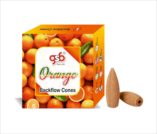 GSB Orange Premium Backflow Cones | Best For Smoke Fountain | Backflow Cone | No Charcoal | No Bamboo