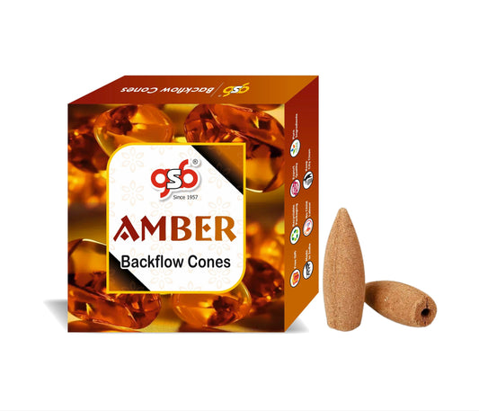 GSB Amber Premium Backflow Cones | Best For Smoke Fountain | Backflow Cone | No Charcoal | No Bamboo