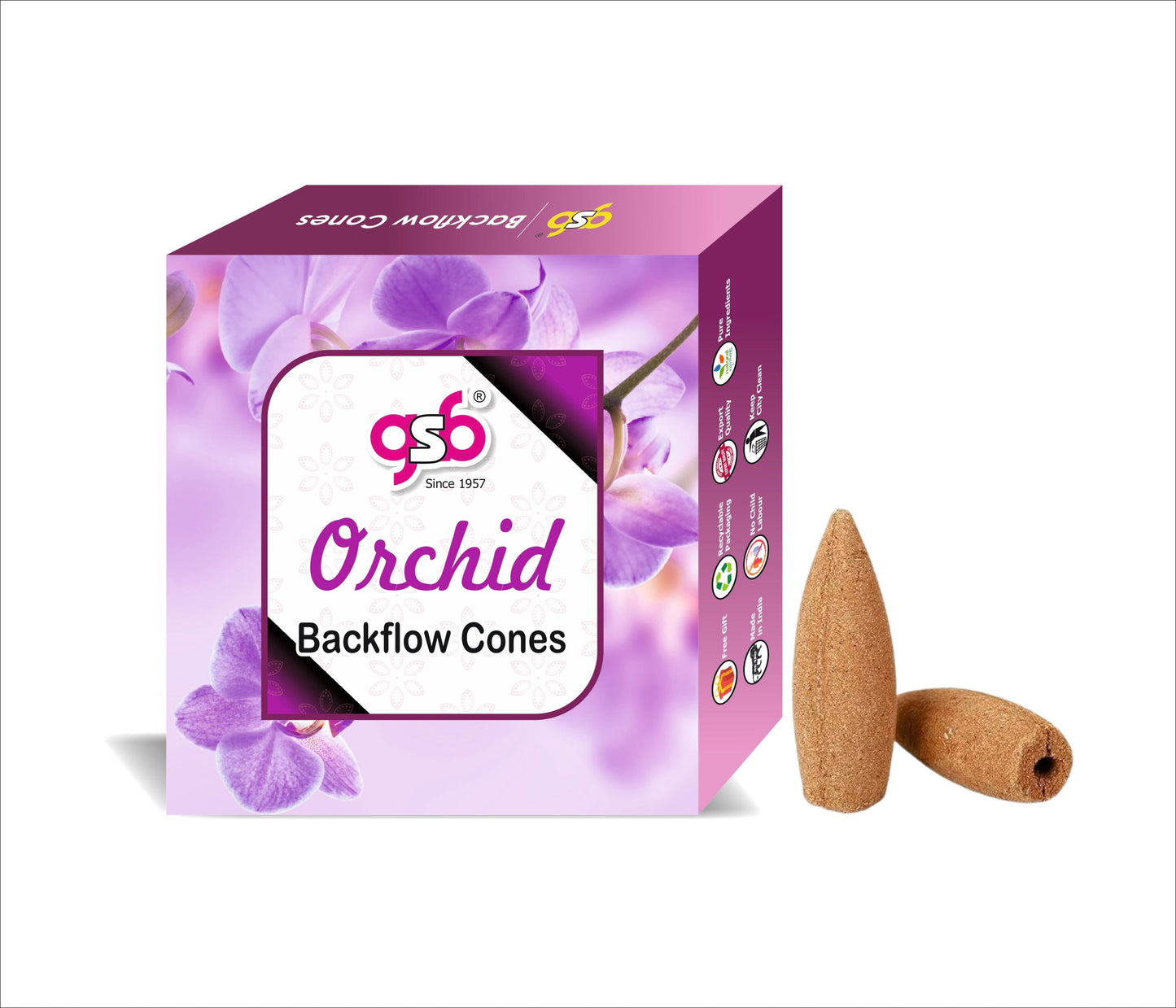 GSB Orchid Premium Backflow Cones | Best For Smoke Fountain | Backflow Cone | No Charcoal | No Bamboo
