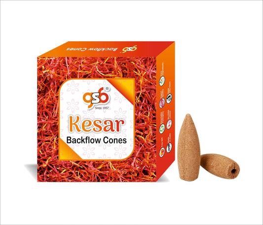GSB Kesar Premium Backflow Cones | Best For Smoke Fountain | Backflow Cone | No Charcoal | No Bamboo