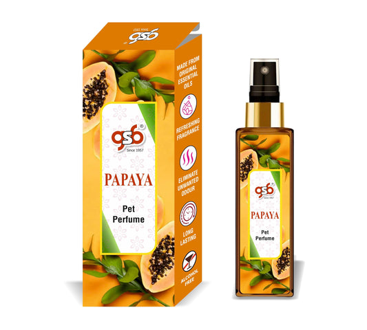 GSB Papaya Pet Perfume | Alcohol Free | Smell Remover | Keeps Coat Smelling Fresh | Long Lasting | Dog & Cat Cologne | For All Breeds