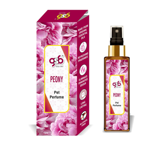 GSB Peony Pet Perfume | Alcohol Free | Smell Remover | Keeps Coat Smelling Fresh | Long Lasting | Dog & Cat Cologne | For All Breeds