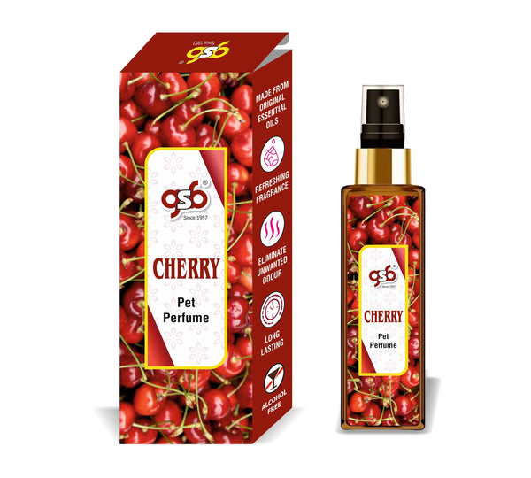 GSB Cherry Pet Perfume | Alcohol Free | Smell Remover | Keeps Coat Smelling Fresh | Long Lasting | Dog & Cat Cologne | For All Breeds