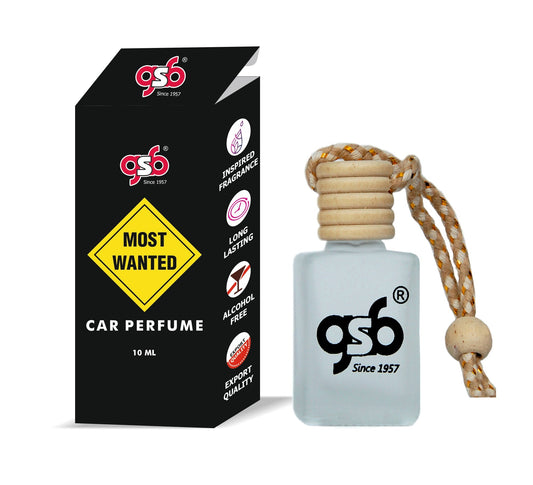 GSB Most Wanted Hanging Car Air Freshener Inspired From Azzora Most Wanted | Natural Fragrance In Glass Bottle With Wooden Diffuser Lid | 10 Ml