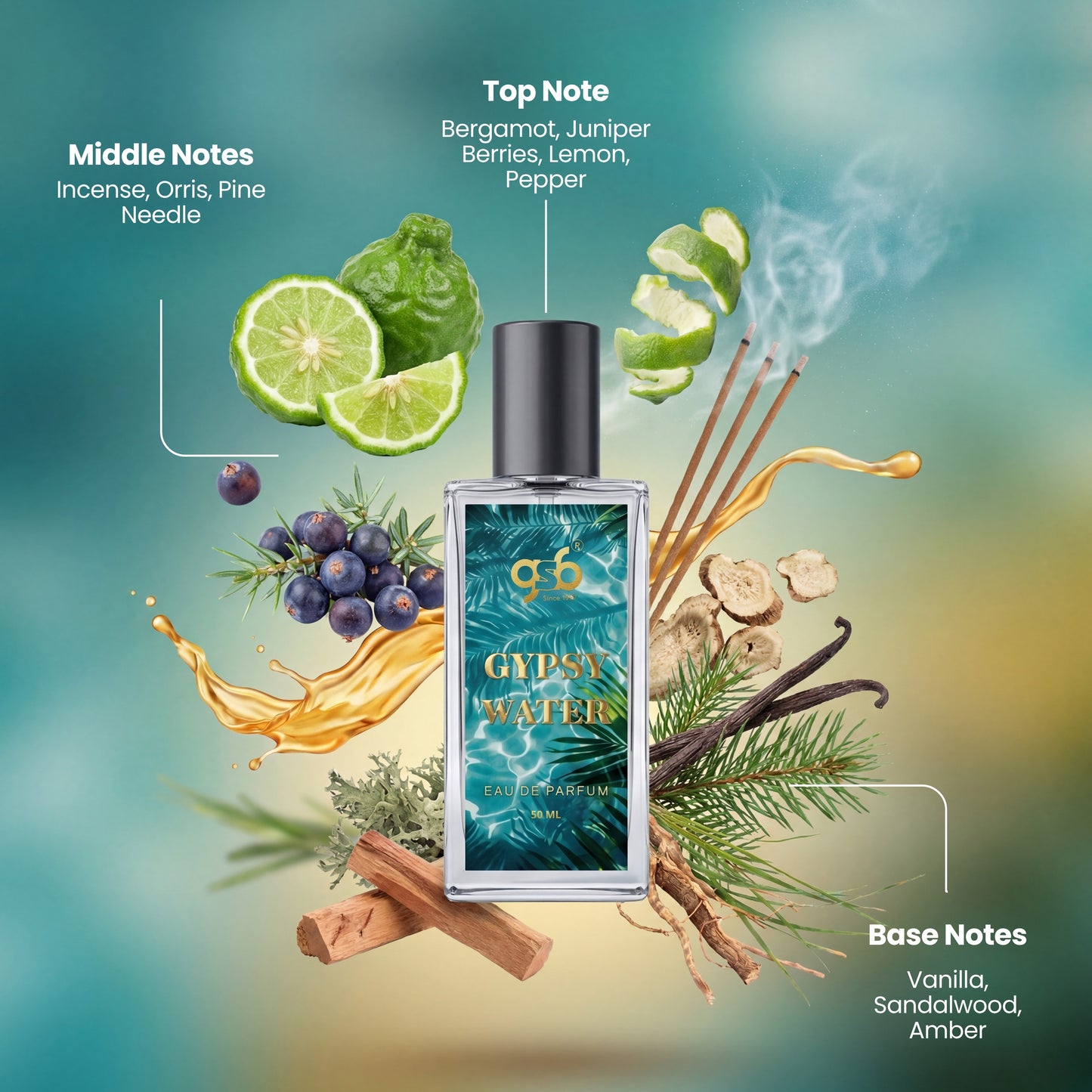 GSB Gypsy Water Eau De Parfum Inspired From Bydero Gypsy Water | Clone Fragrance | Designer EDP Spray For Men & Women | Long Lasting