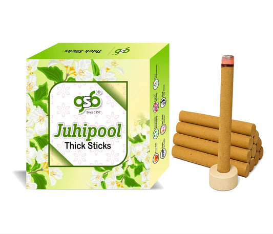 GSB Juhiphool Premium Thick Dhoop Sticks with Stand Holder in Box | Dhoop Batti | No Charcoal | No Bamboo