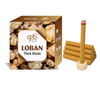 GSB Loban Premium Thick Dhoop Sticks with Stand Holder in Box | Dhoop Batti | No Charcoal | No Bamboo