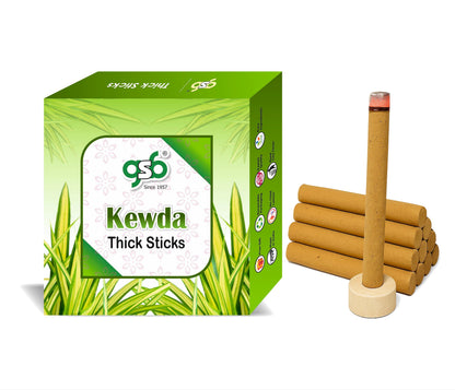 GSB Kewda Premium Thick Dhoop Sticks with Stand Holder in Box | Dhoop Batti | No Charcoal | No Bamboo