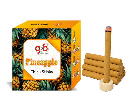 GSB Pineapple Premium Thick Dhoop Sticks with Stand Holder in Box | Dhoop Batti | No Charcoal | No Bamboo