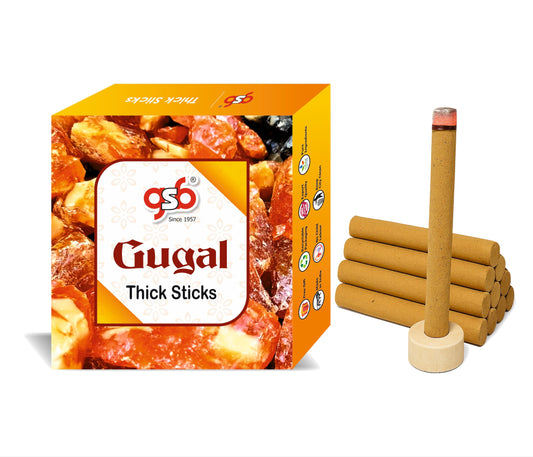 GSB Gugal Premium Thick Dhoop Sticks with Stand Holder in Box | Dhoop Batti | No Charcoal | No Bamboo