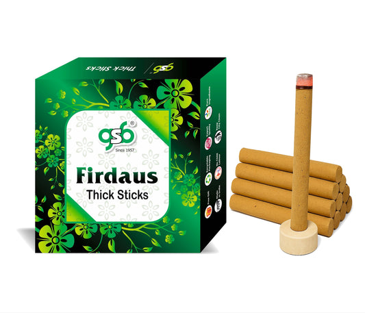 GSB Firdaus Premium Thick Dhoop Sticks with Stand Holder in Box | Dhoop Batti | No Charcoal | No Bamboo