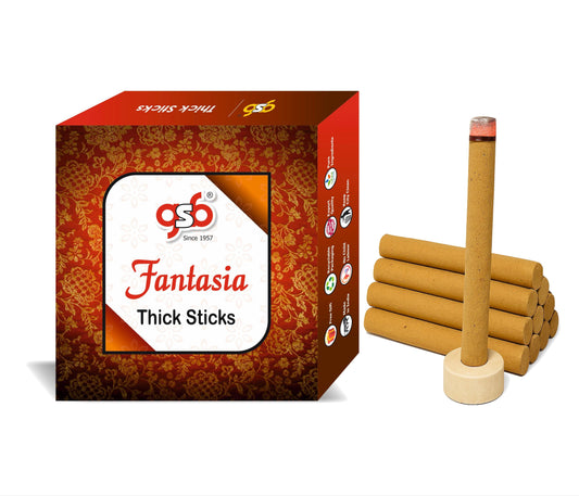 GSB Fantasia Premium Thick Dhoop Sticks with Stand Holder in Box | Dhoop Batti | No Charcoal | No Bamboo