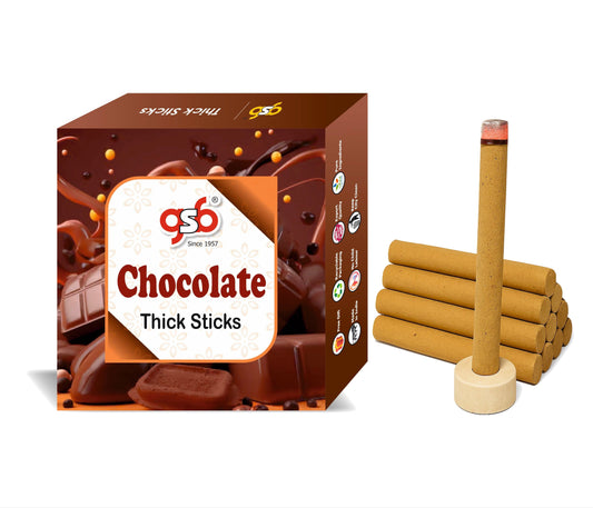GSB Chocolate Premium Thick Dhoop Sticks with Stand Holder in Box | Dhoop Batti | No Charcoal | No Bamboo