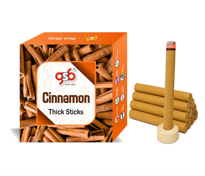 GSB Cinnamon Premium Thick Dhoop Sticks with Stand Holder in Box | Dhoop Batti | No Charcoal | No Bamboo