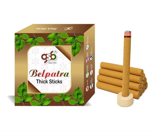 GSB Belpatra Premium Thick Dhoop Sticks with Stand Holder in Box | Dhoop Batti | No Charcoal | No Bamboo