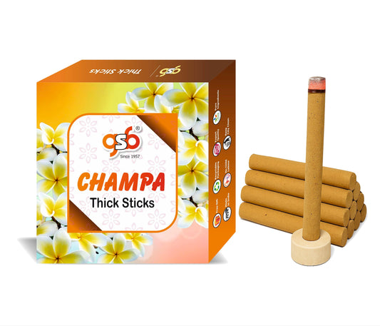 GSB Champa Premium Thick Dhoop Sticks with Stand Holder in Box | Dhoop Batti | No Charcoal | No Bamboo