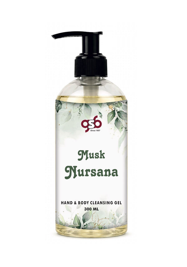 GSB Musk Nursana Hand And Body Cleansing Gel Inspired From Masion Crillevi Musk Nursana | Luxury Body Wash & Shower Gel With Long Lasting Aroma | No Parabens & Silicones | 300 ml