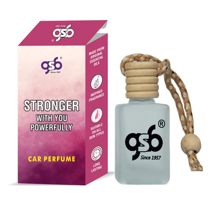 GSB Stronger With You Powerfully Hanging Car Air Freshener Inspired From Axmani SWYP | Natural Fragrance In Glass Bottle With Wooden Diffuser Lid | 10 Ml