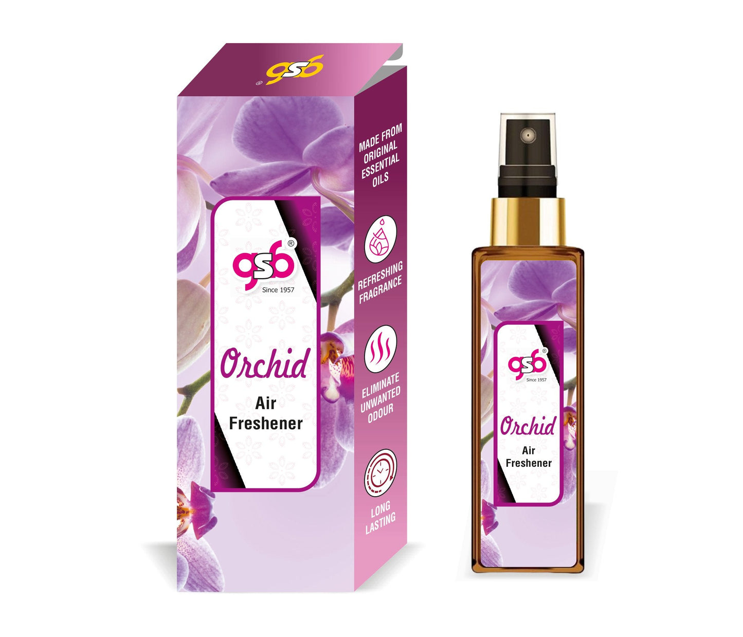 GSB Orchid Air Freshener For Fragrance at Home and Office | For Relieve Stress, Anxiety & Depression | Natural Room Spray | Long-lasting fragrance