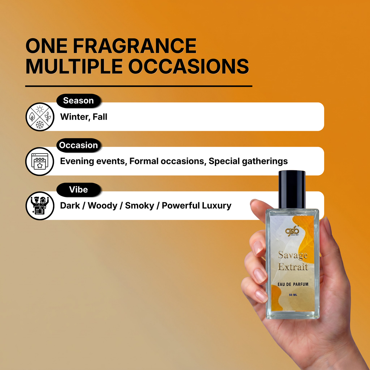 GSB Savage Extrait Eau De Parfum Inspired From Doir Savage Extrait | Clone Fragrance | Designer EDP Spray For Men & Women | Long Lasting