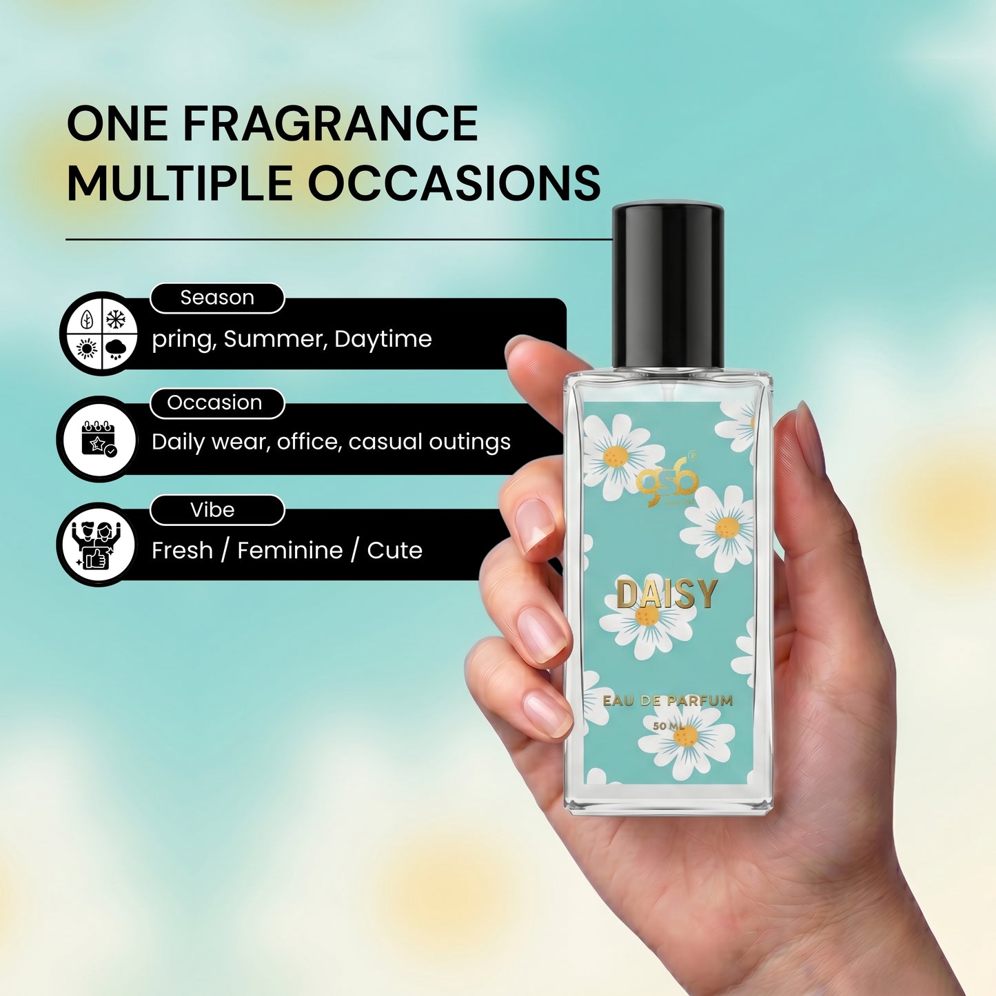 GSB Daisy Eau De Parfum Inspired From Mark Jaco Daisy | Clone Fragrance | Designer EDP Spray For Men & Women | Long Lasting