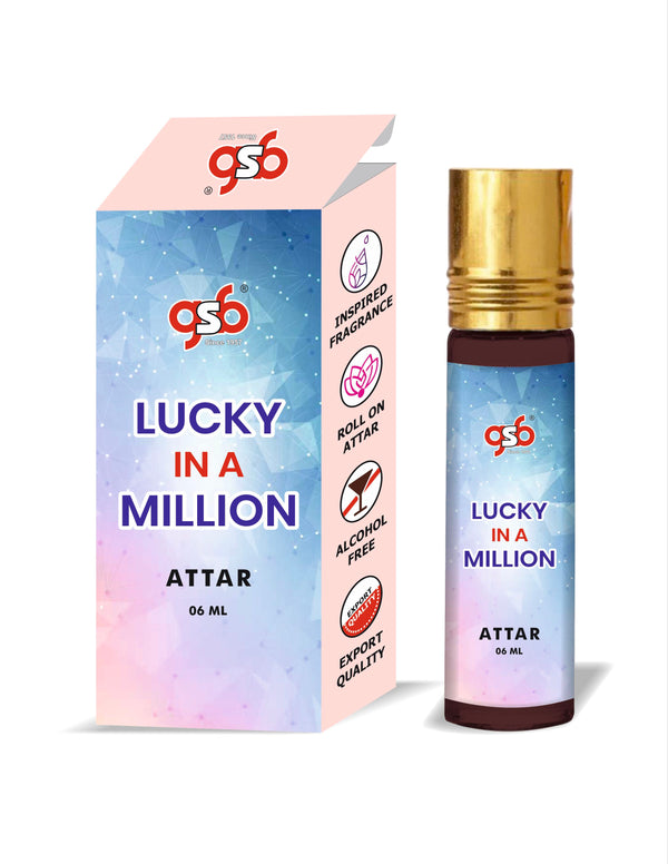 GSB Lucky In A Million Attar Inspired From Pcao Rbbane One Million Lucky | Clone Fragrance | Perfume Roll On | Alcohol Free | Long Lasting | Unisex