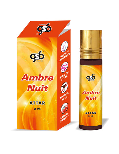 GSB Ambre Nuit Attar Inspired From Doir Ambre Nuit | Clone Fragrance | Perfume Roll On | Alcohol Free | Long Lasting | Unisex