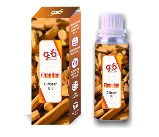 GSB Chandan Diffuser Oil | Used In Reed Diffuser, Candle Burner, Electric Diffuser, Humidifiers and Air Revitalizer | Aromatherapy Oil