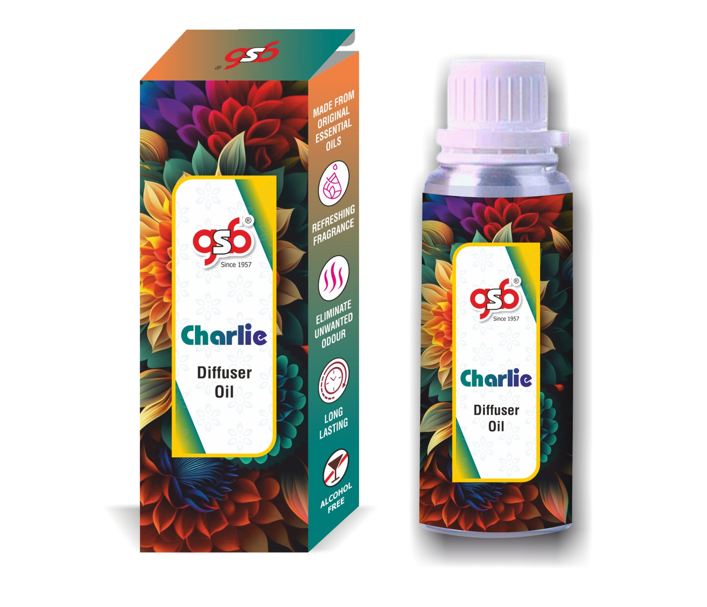 GSB Charlie Diffuser Oil | Used In Reed Diffuser, Candle Burner, Electric Diffuser, Humidifiers and Air Revitalizer | Aromatherapy Oil