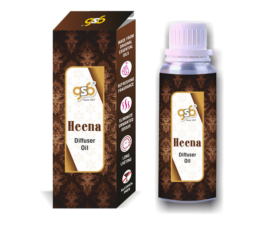 GSB Heena Diffuser Oil | Used In Reed Diffuser, Candle Burner, Electric Diffuser, Humidifiers and Air Revitalizer | Aromatherapy Oil