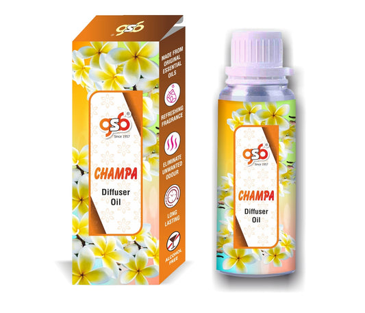 GSB Champa Diffuser Oil | Used In Reed Diffuser, Candle Burner, Electric Diffuser, Humidifiers and Air Revitalizer | Aromatherapy Oil