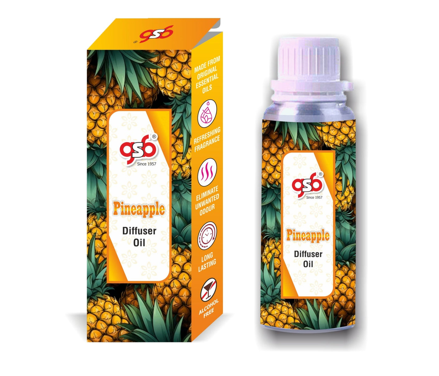 GSB Pineapple Diffuser Oil | Used In Reed Diffuser, Candle Burner, Electric Diffuser, Humidifiers and Air Revitalizer | Aromatherapy Oil