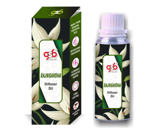 GSB Rajnigandha Diffuser Oil | Used In Reed Diffuser, Candle Burner, Electric Diffuser, Humidifiers and Air Revitalizer | Aromatherapy Oil